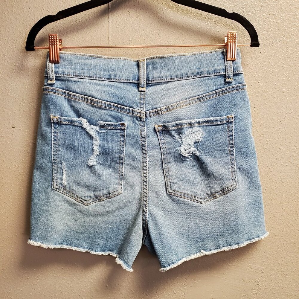 No Boundaries Shorts Womens 7 Distressed Denim High Rise Curvy 3" Inseam Summer - Picture 4 of 11